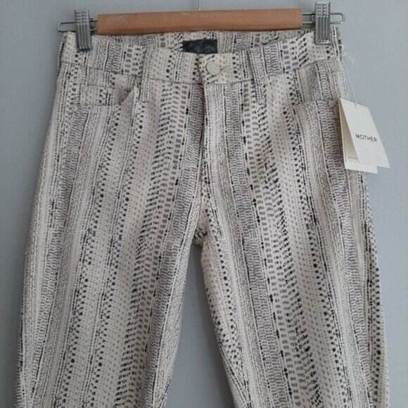 MOTHER Looker Ankle Fray Slipstream in Silver Strand Slim Jeans Sz 24 - Picture 4 of 15